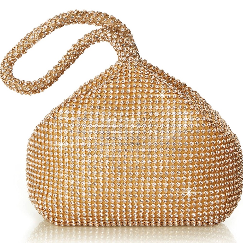 ⭐️ Women's Rhinestone Clutch Evening Bags Sparkly Glitter Triangle Purse 1920s